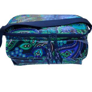 GIFT? Vera Bradley Blue Rhapsody Vinyl Insulated Mini Cooler Lunch Bag Paisley